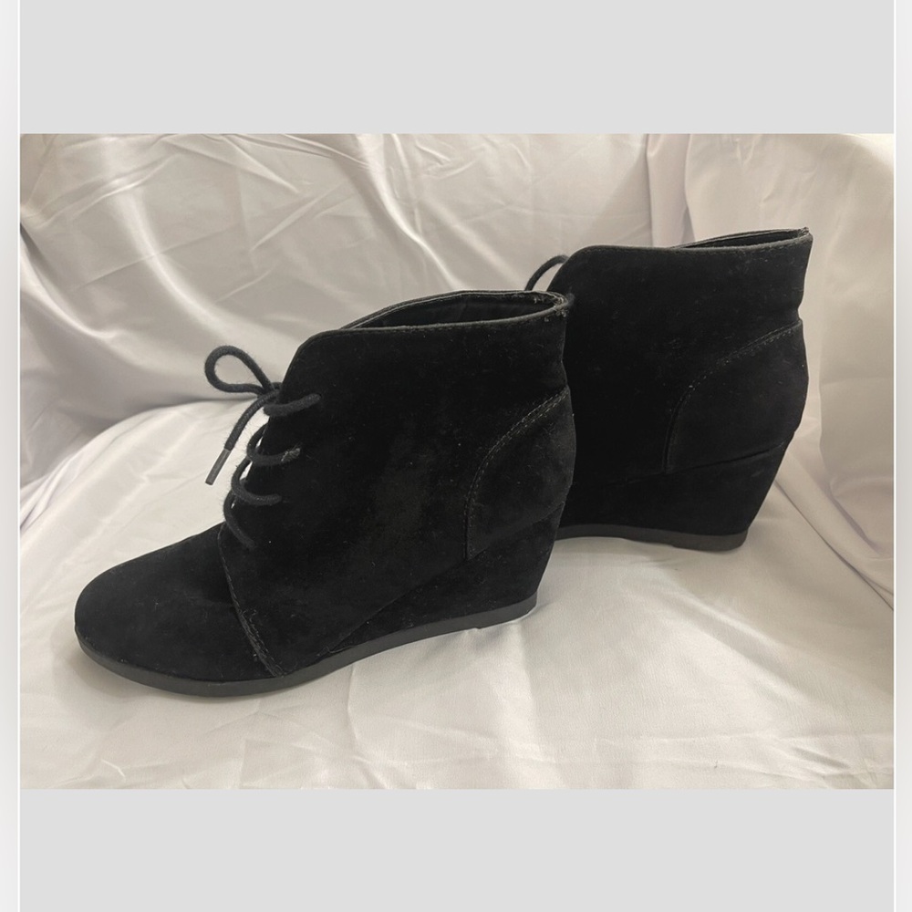 Madden Girl Black Suede Ankle Boots